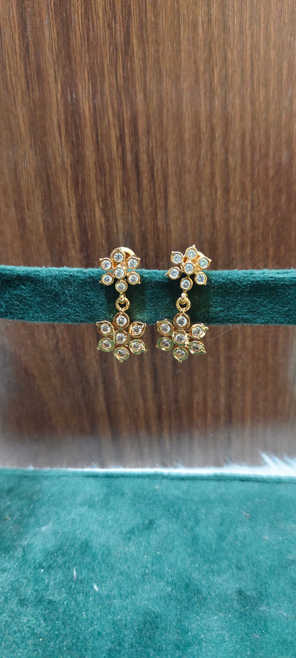 Pure panchaloham diamond look earrings