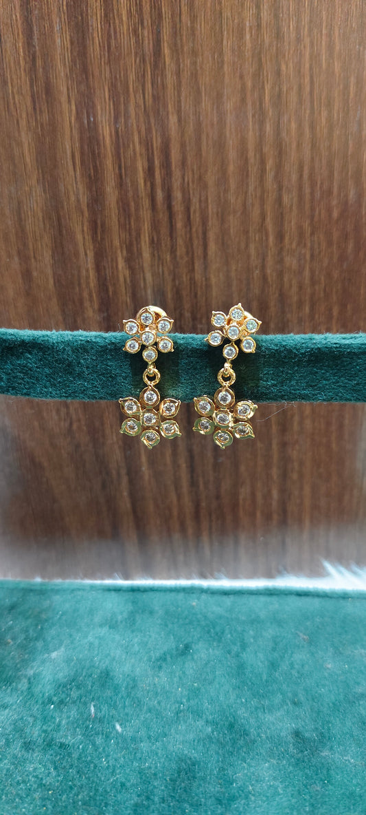 Pure panchaloham diamond look earrings