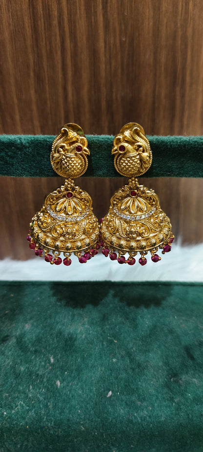 Premium nakshi earrings and jumkas combo