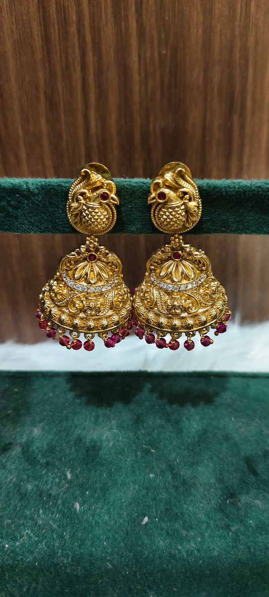 Premium nakshi earrings and jumkas combo