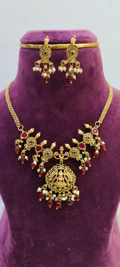 Premium nakshi simple necklace set