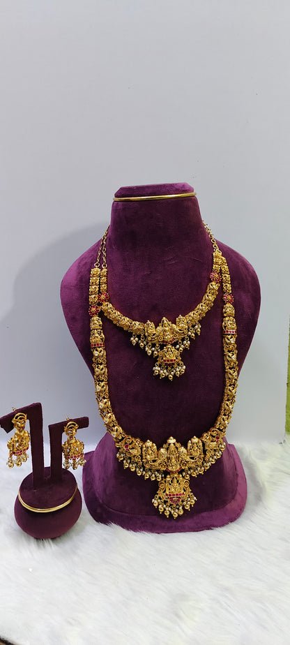 Gold look nakshi combo set