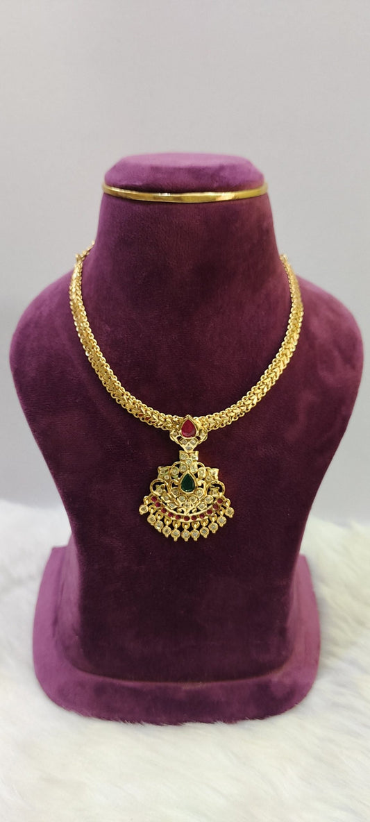 Pure panchaloham gold look nanu patti necklace