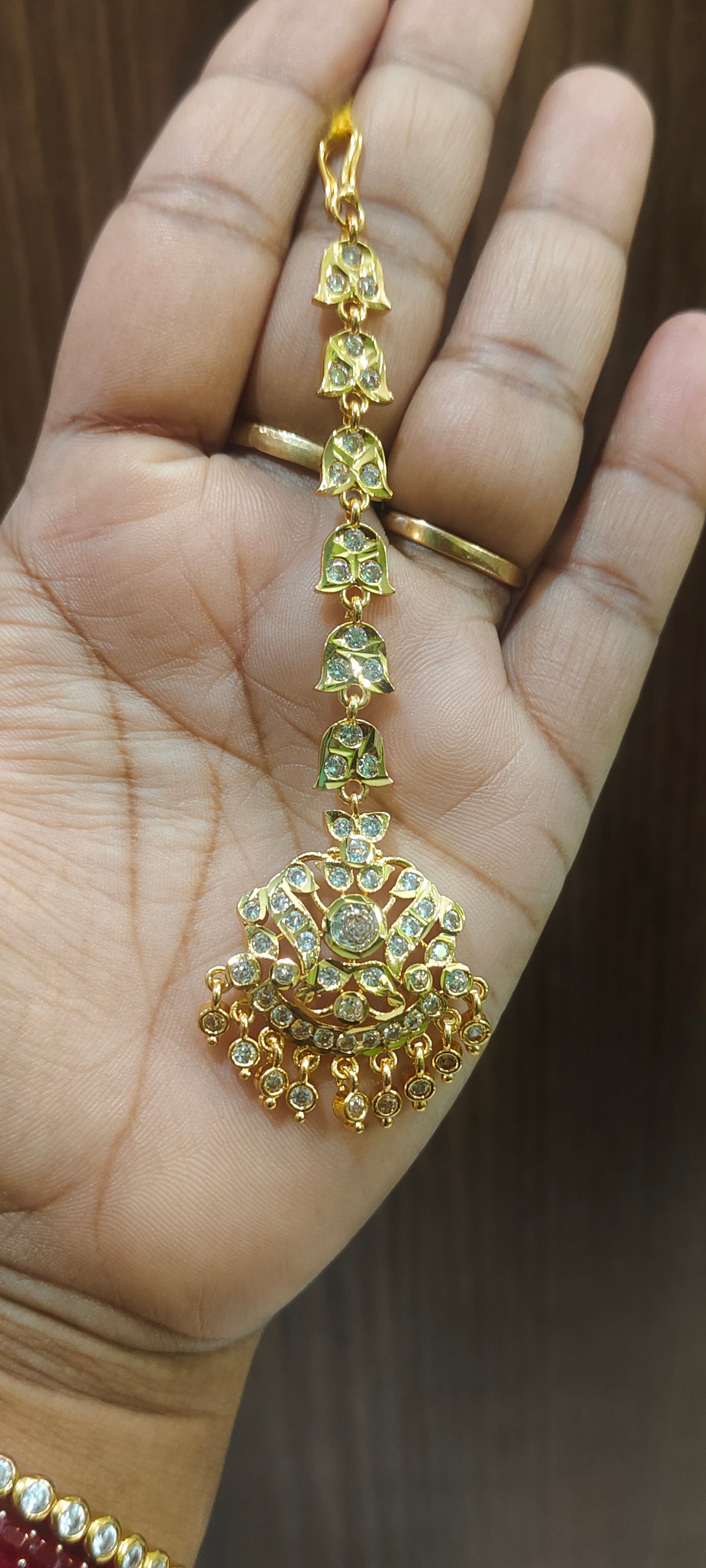 Pure panchaloham full white stone mangtika