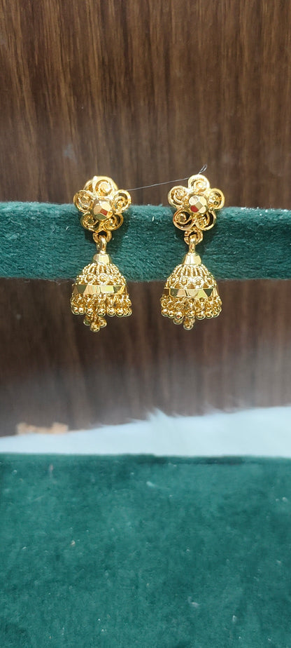 Premium micro gold plated gold look jumkas