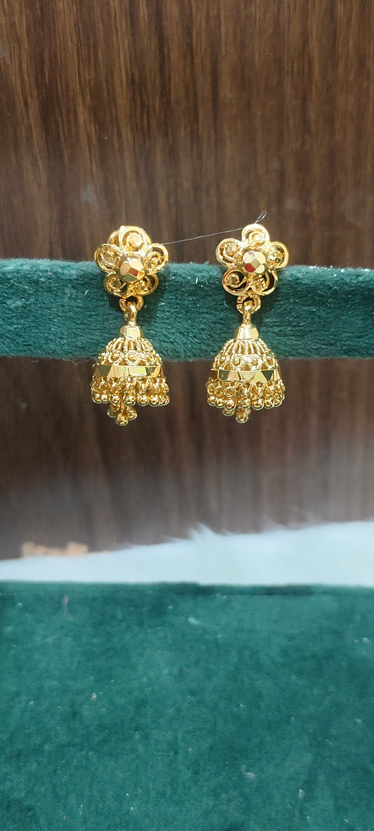 Premium micro gold plated gold look jumkas