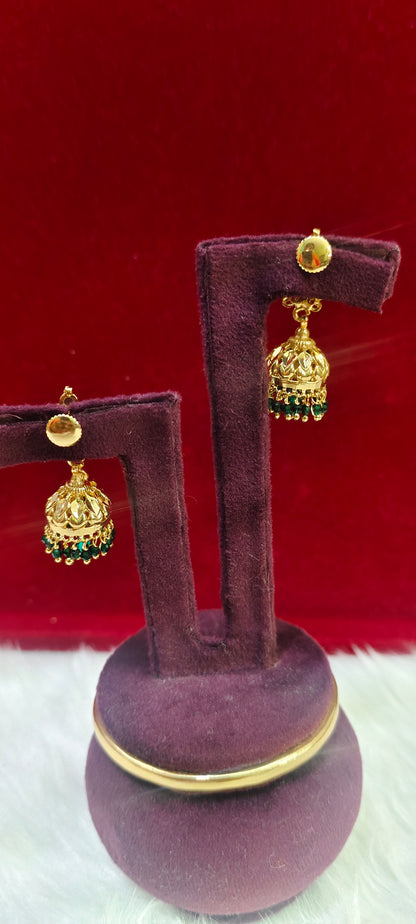 Gold look Lakshmi Devi cute jumkas