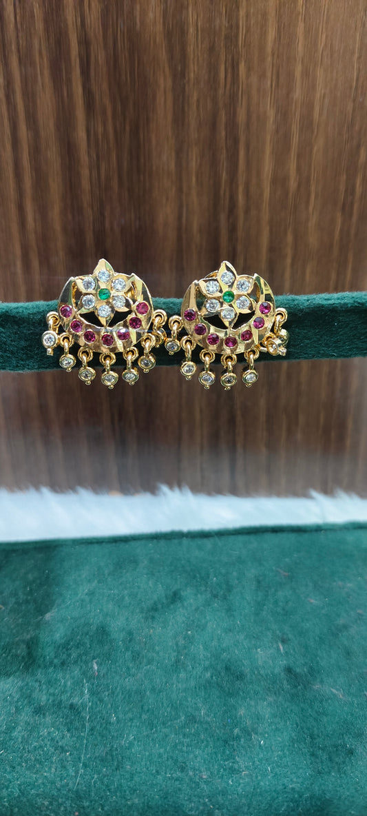 Pure panchaloham Star moon studs(stone pattern may changes)