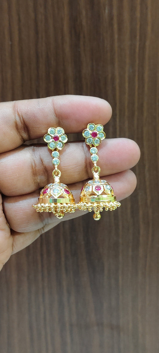 Pure panchaloham gold look lengthy jumkas