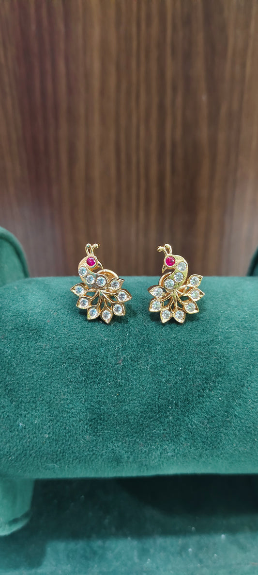 Pure panchaloham peacock studs