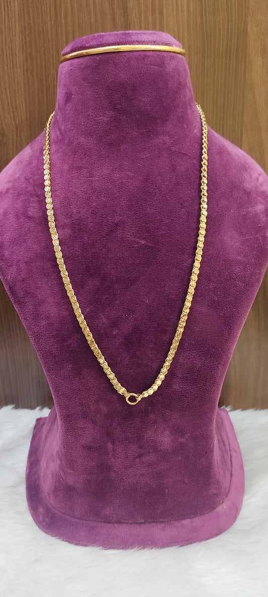 Pure panchaloham unpolished 24 " length heart shape chain