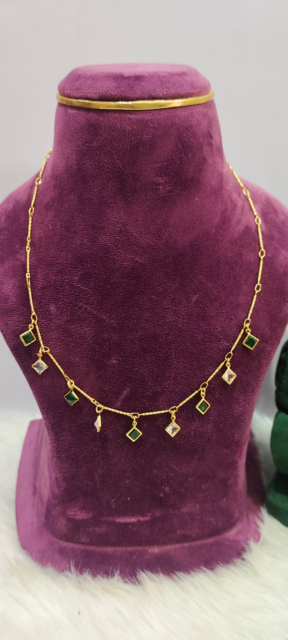 Premium micro gold simple neckpeice with adjustable kada
