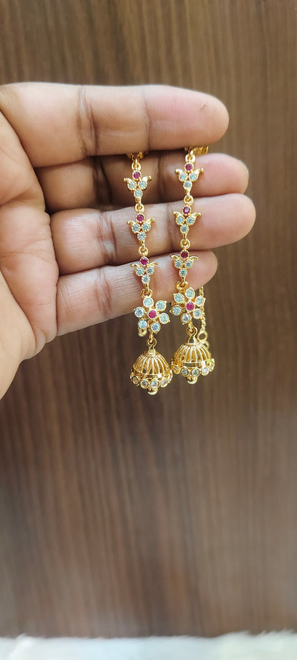 Pure panchaloham jumkas and cuttu maati  combo