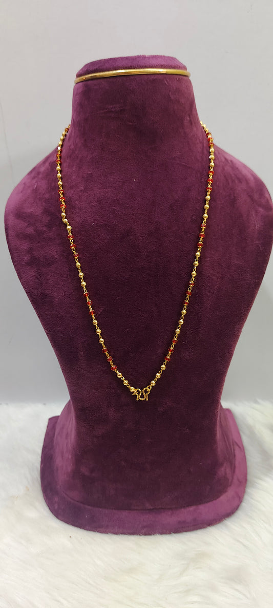 Premium micro gold plated 24" length dd balls with beads chain