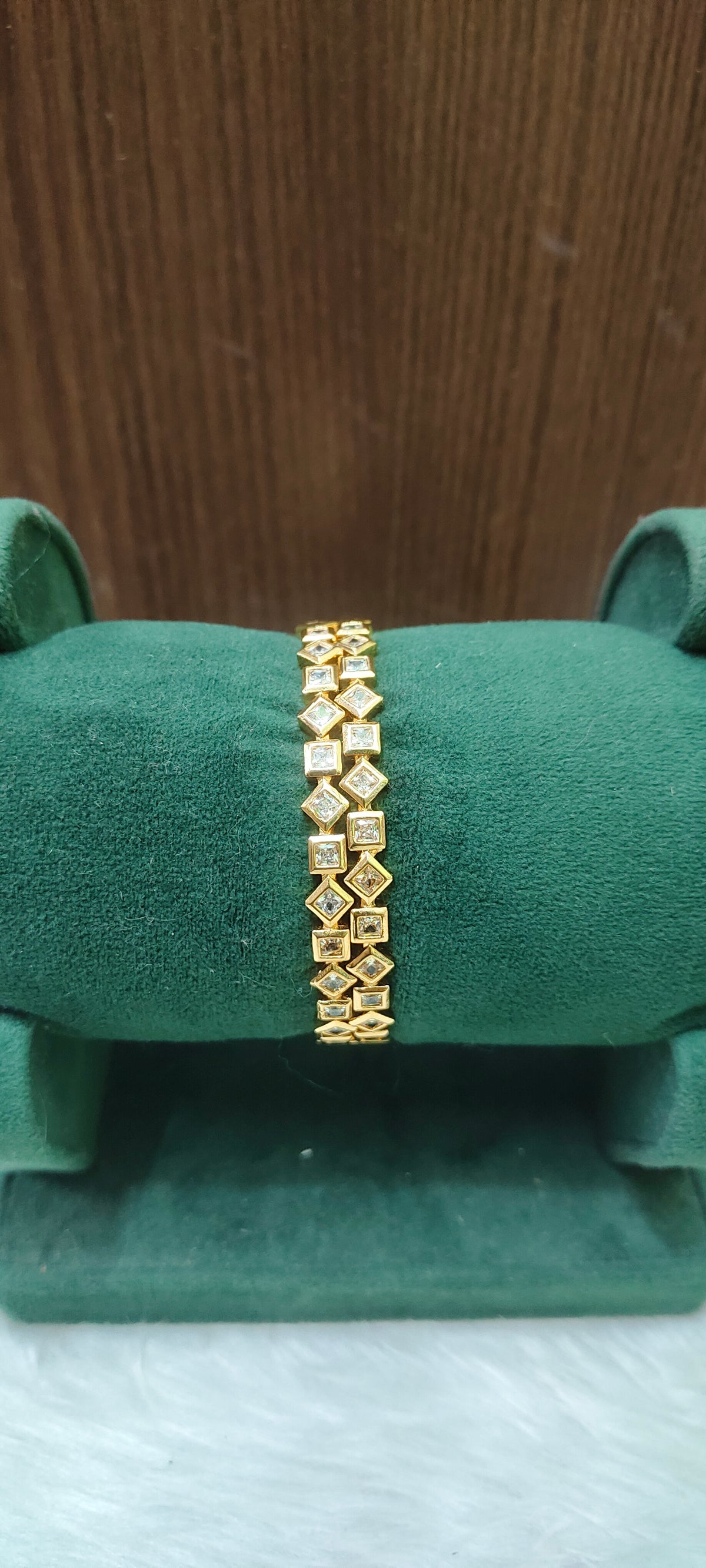 Pure panchaloham polished diamond cut bangles and unpolished peacock kada bangle