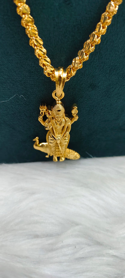 Premium micro gold plated 24" length Muruga pendant chain