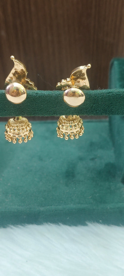 Pure panchaloham peacock jumkas (jumkas design may differ)