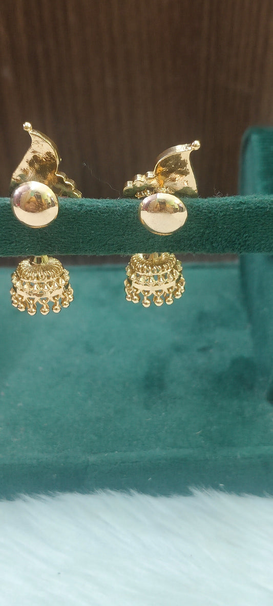 Pure panchaloham peacock jumkas (jumkas design may differ)