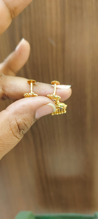 Premium micro gold plated daily ware gold look jumkas