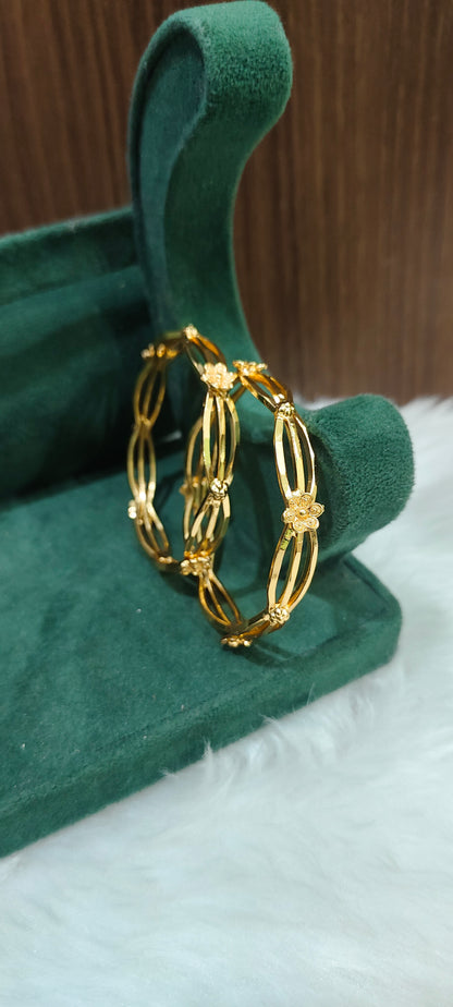 Premium micro gold plated gold look kids bangles