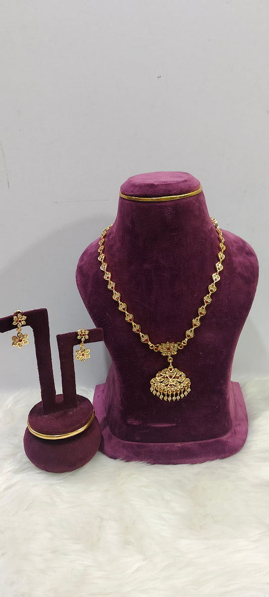 Pure panchaloham necklace with free 450/- worth earrings