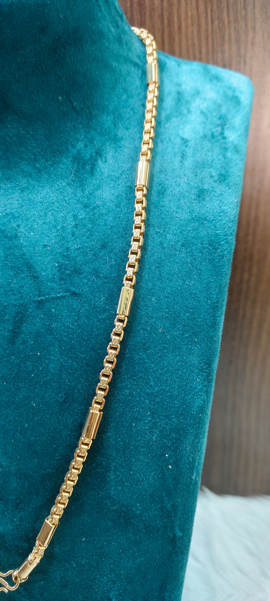 Premium micro gold plated daily wear 20" length broad mens Chain