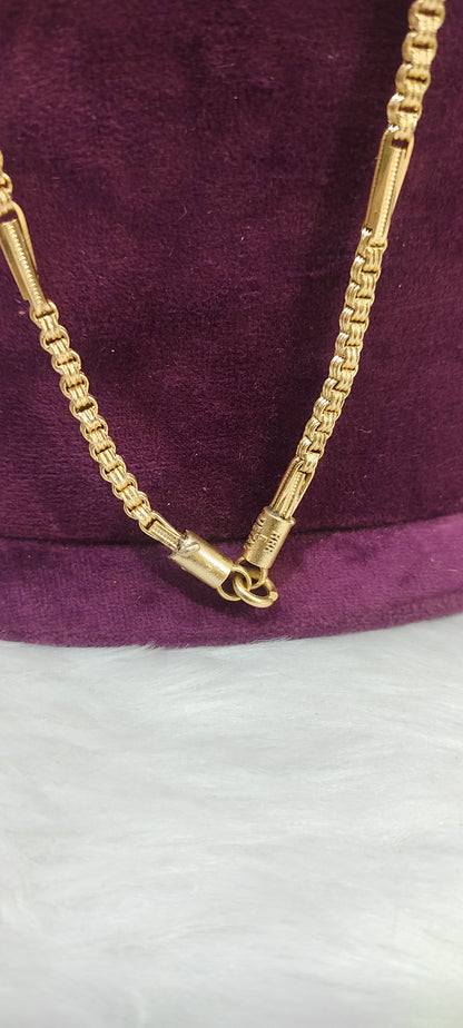 Pure panchaloham unpolished broad 30" length bharati model 10+1 chain