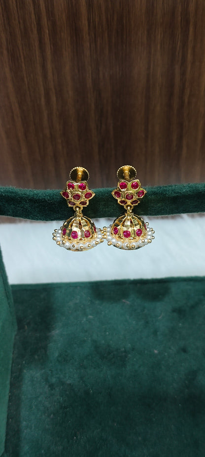Pure panchaloham cute pearl jumkas