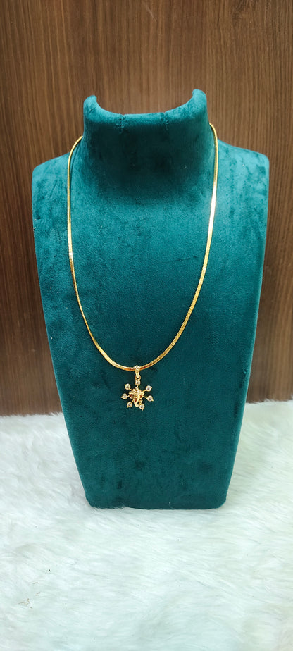 Premium micro gold plated 18" length with panchaloham polished ganesh pendant