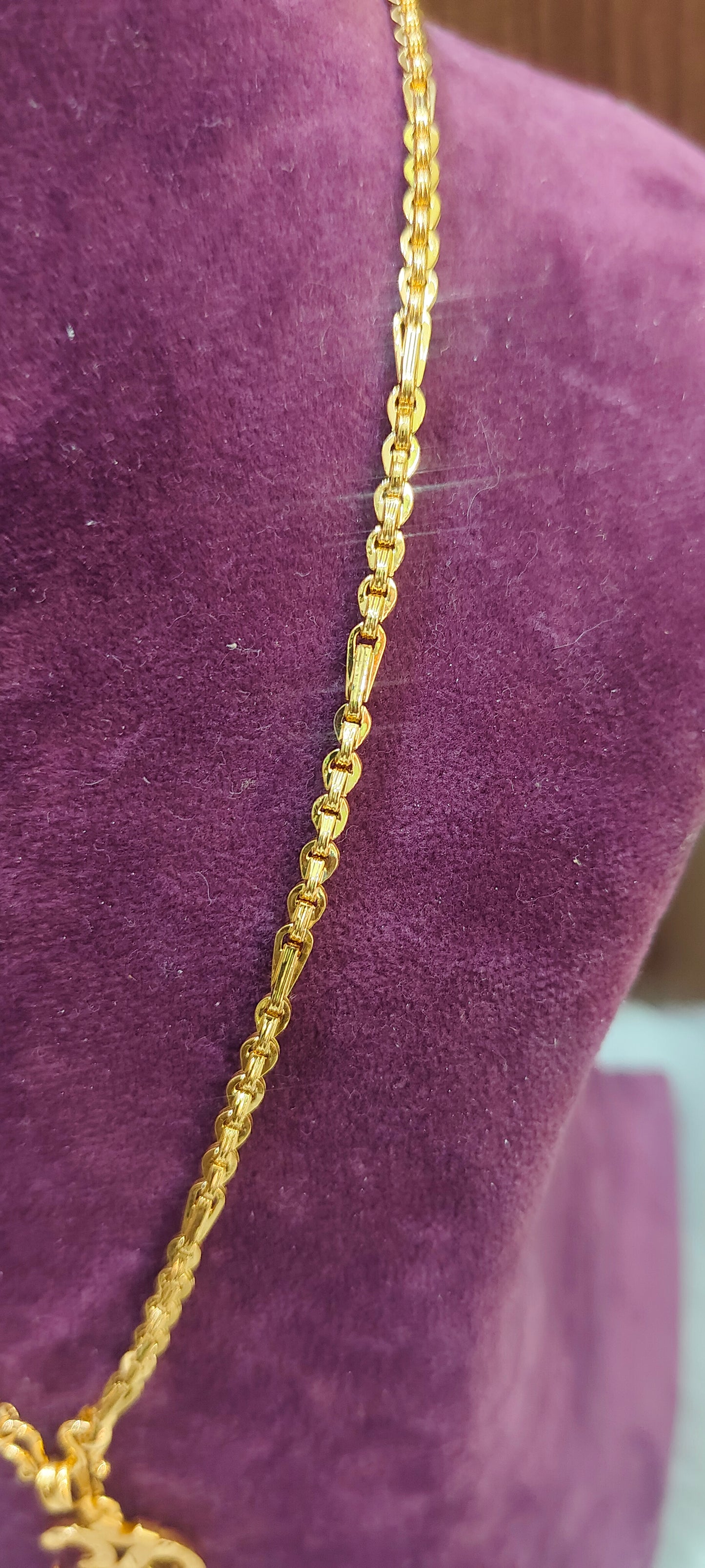 Premium micro gold 20" length om pendant chain