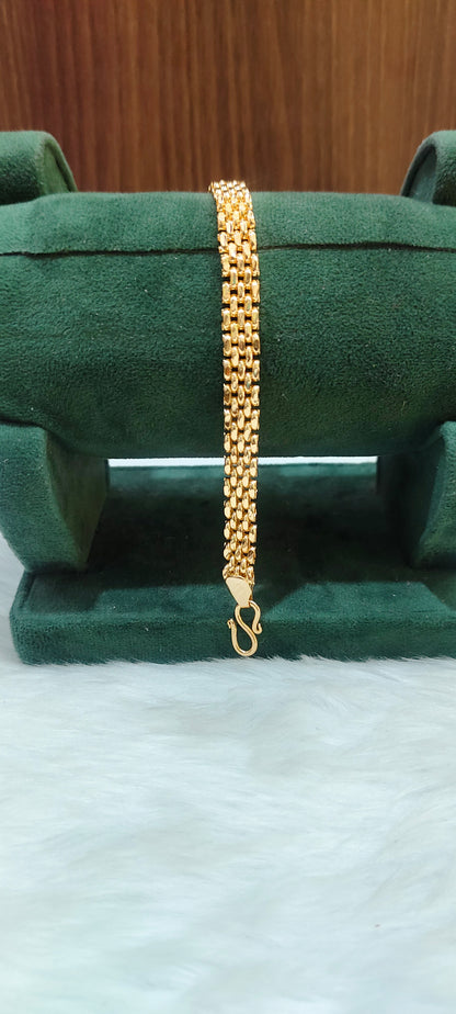 Premium micro gold plated daily wear 8" length mens bracelet