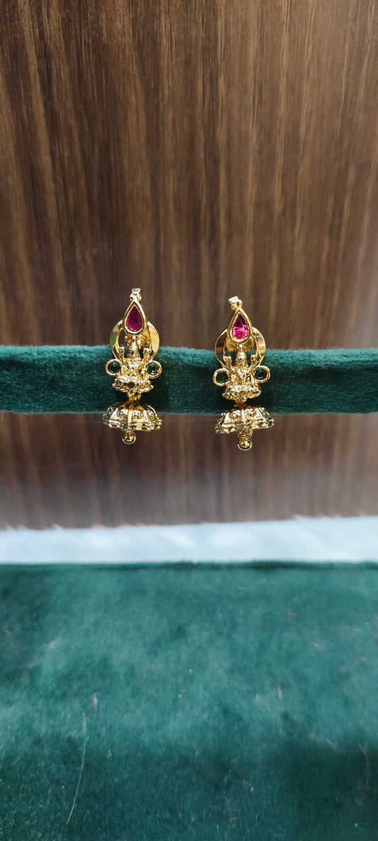 Premium micro gold plated Lakshmi Devi earrings