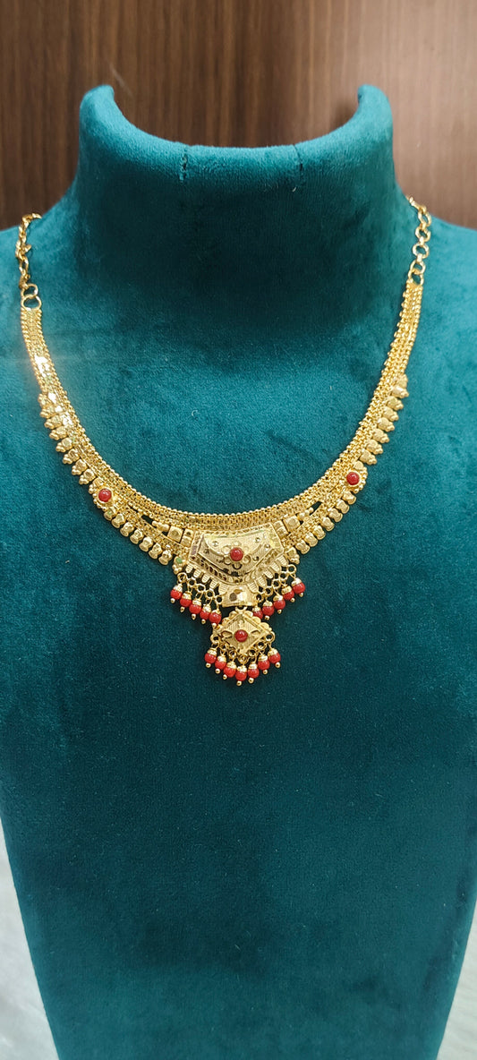 100% real gold look simple necklace