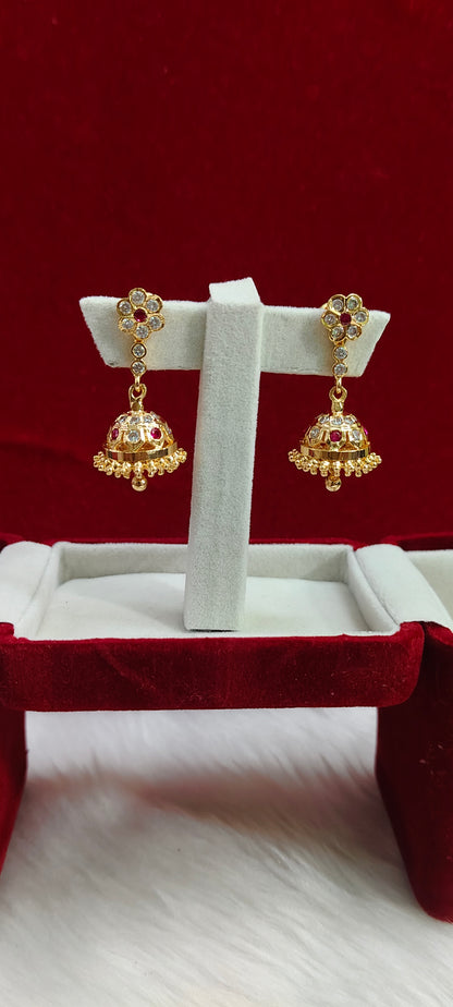 Pure panchaloham vintage look lengthy jumkas