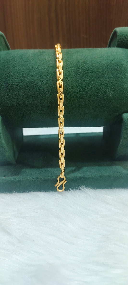 100% gold look simple 8" length men's bracelet