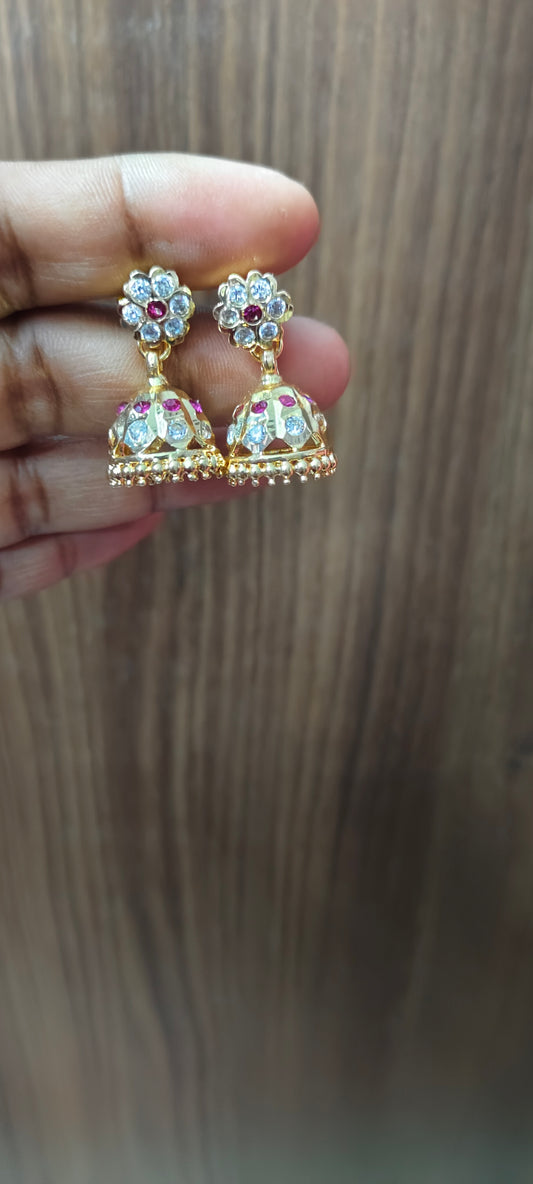 Pure panchaloham vintage look jumkas