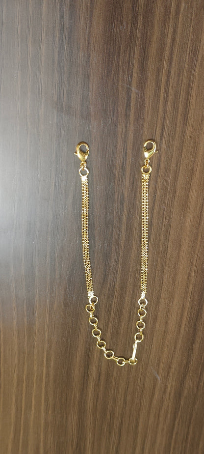 Premium nakshi back chain with detachable hooks 10" length