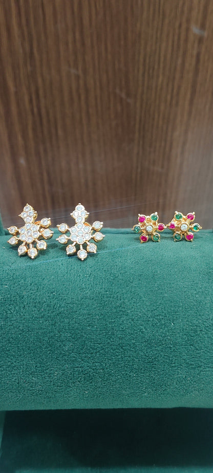 Pure panchaloham 2 pair studs combo