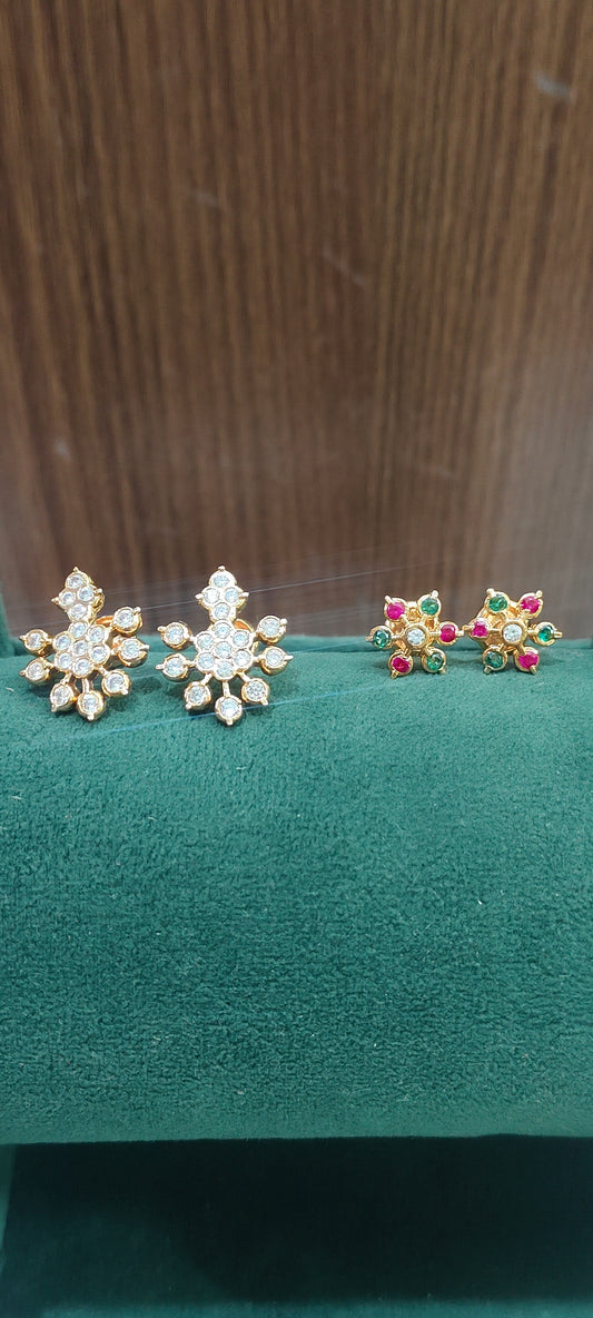 Pure panchaloham 2 pair studs combo