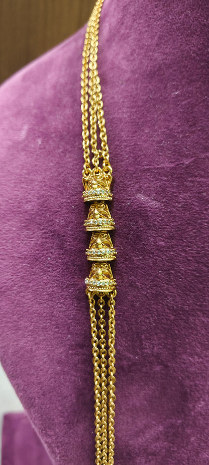 High premium nakshi 3 line 30" length chandra haram