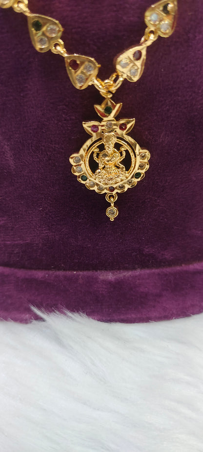 Pure panchaloham simple Lakshmi Devi necklace