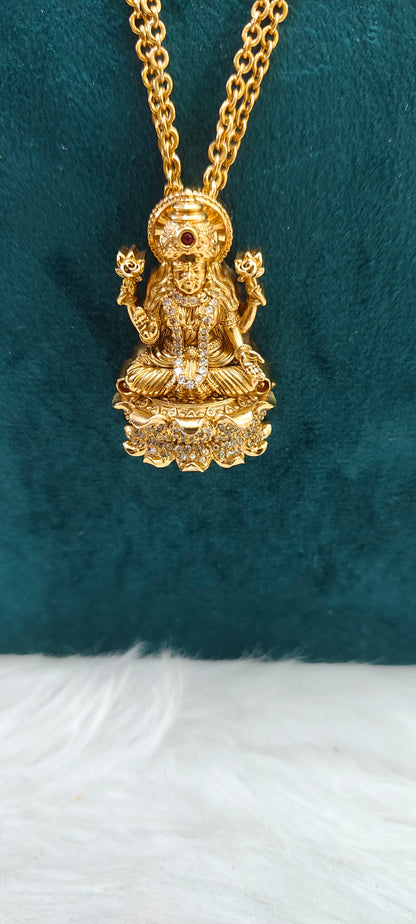 High premium nakshi 2 line Lakshmi Devi pendant Chain with 22" length