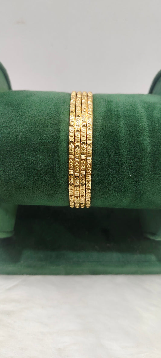 Pure panchaloham unpolished 4 bangles (full Lakshmi Devi)