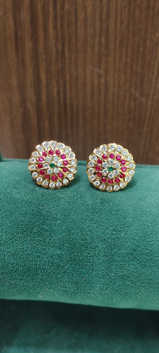 Pure panchaloham Multi colour big studs