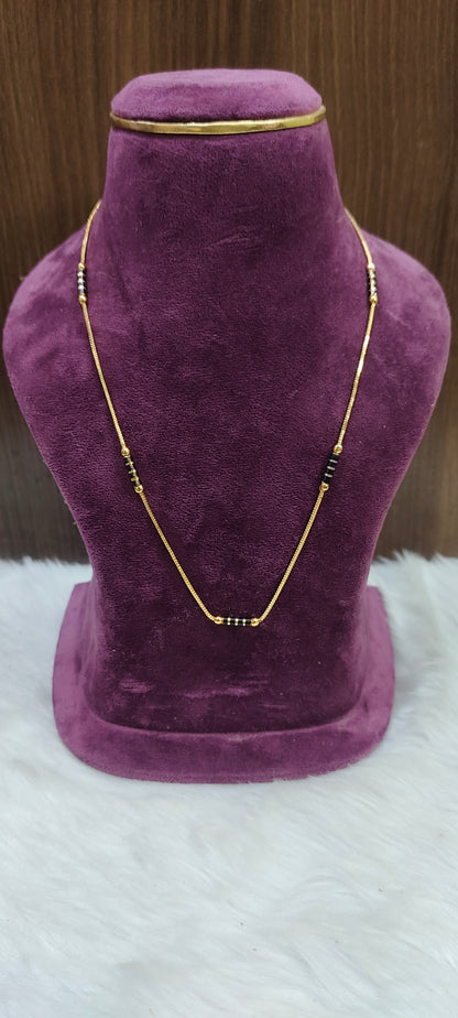 Premium micro gold plated 18" length black beads