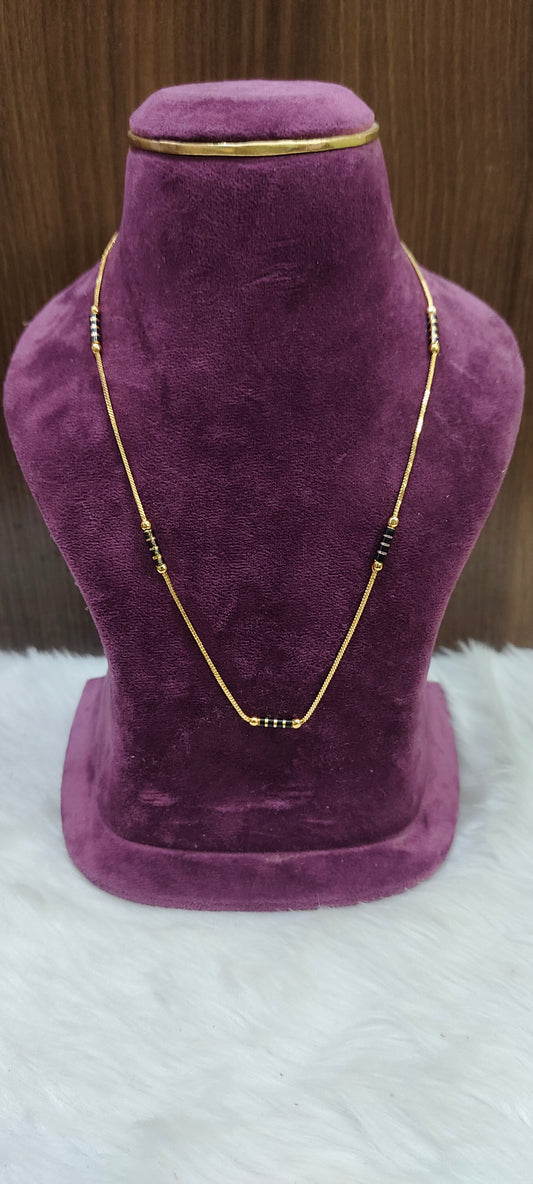 Premium micro gold plated 18" length black beads