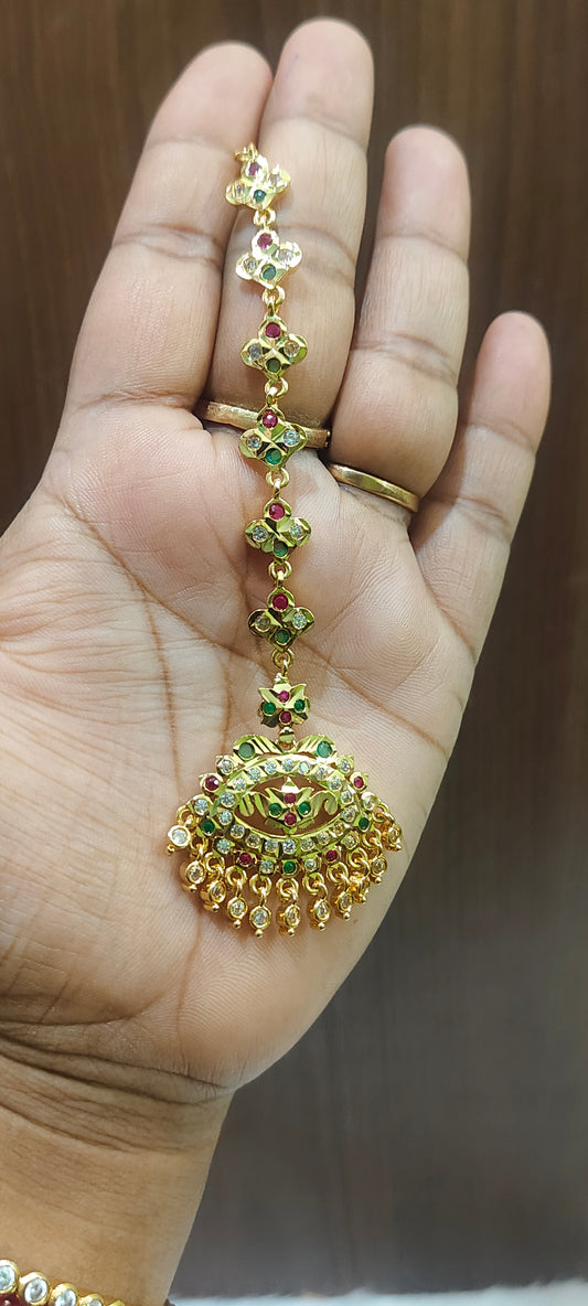 Pure panchaloham multi colour stone mangtika