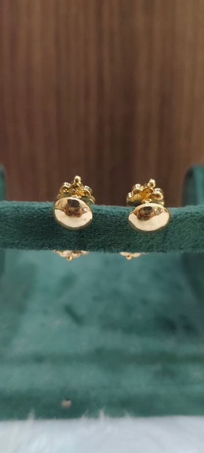Pure panchaloham gold look different pattern earrings