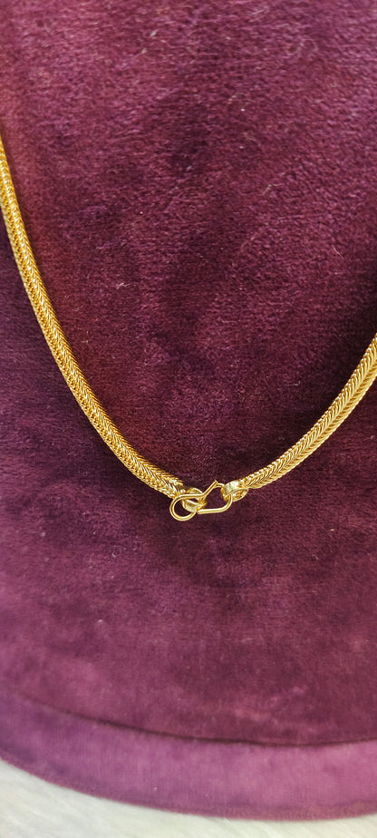 Premium micro gold plated 26" length  double line pattern single line thali chain