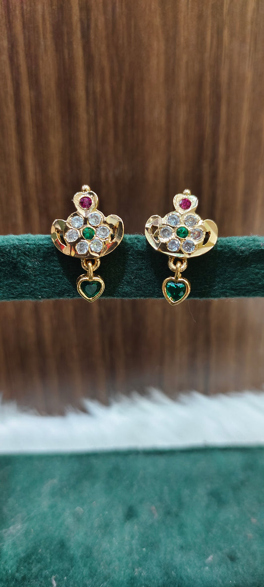 Pure panchaloham gold look studs